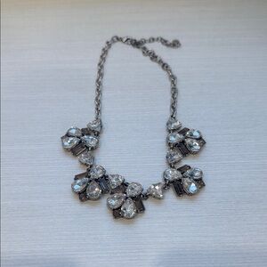 Stella & Dot Silver Necklace with Crystal Accents